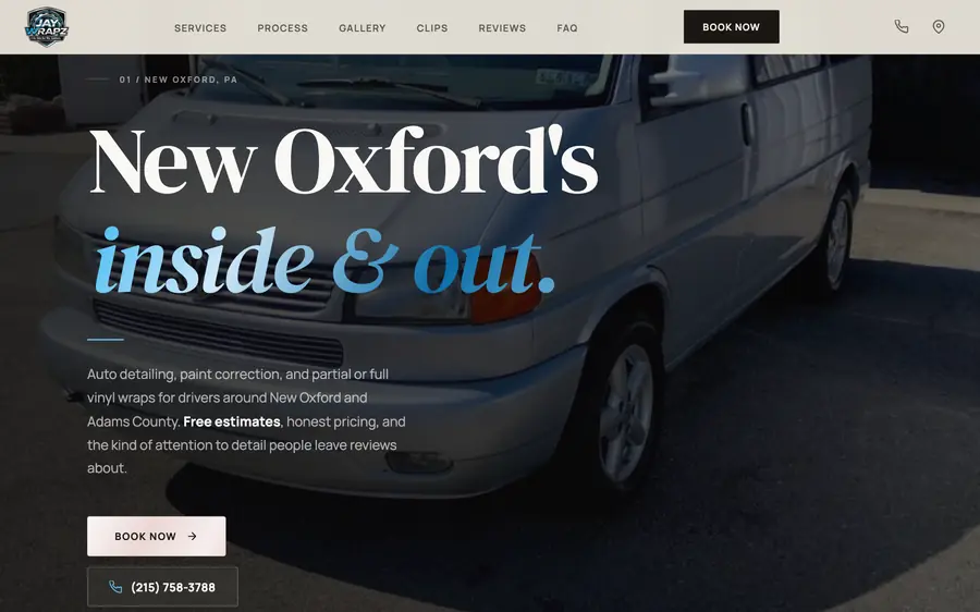 Jay Wrapz website built by MainStreetWeb LLC