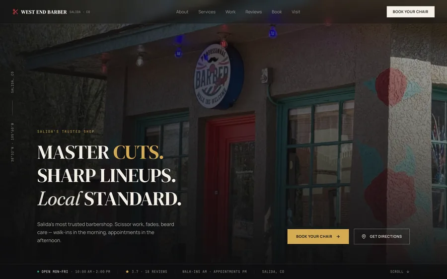 West End Barber website built by MainStreetWeb LLC